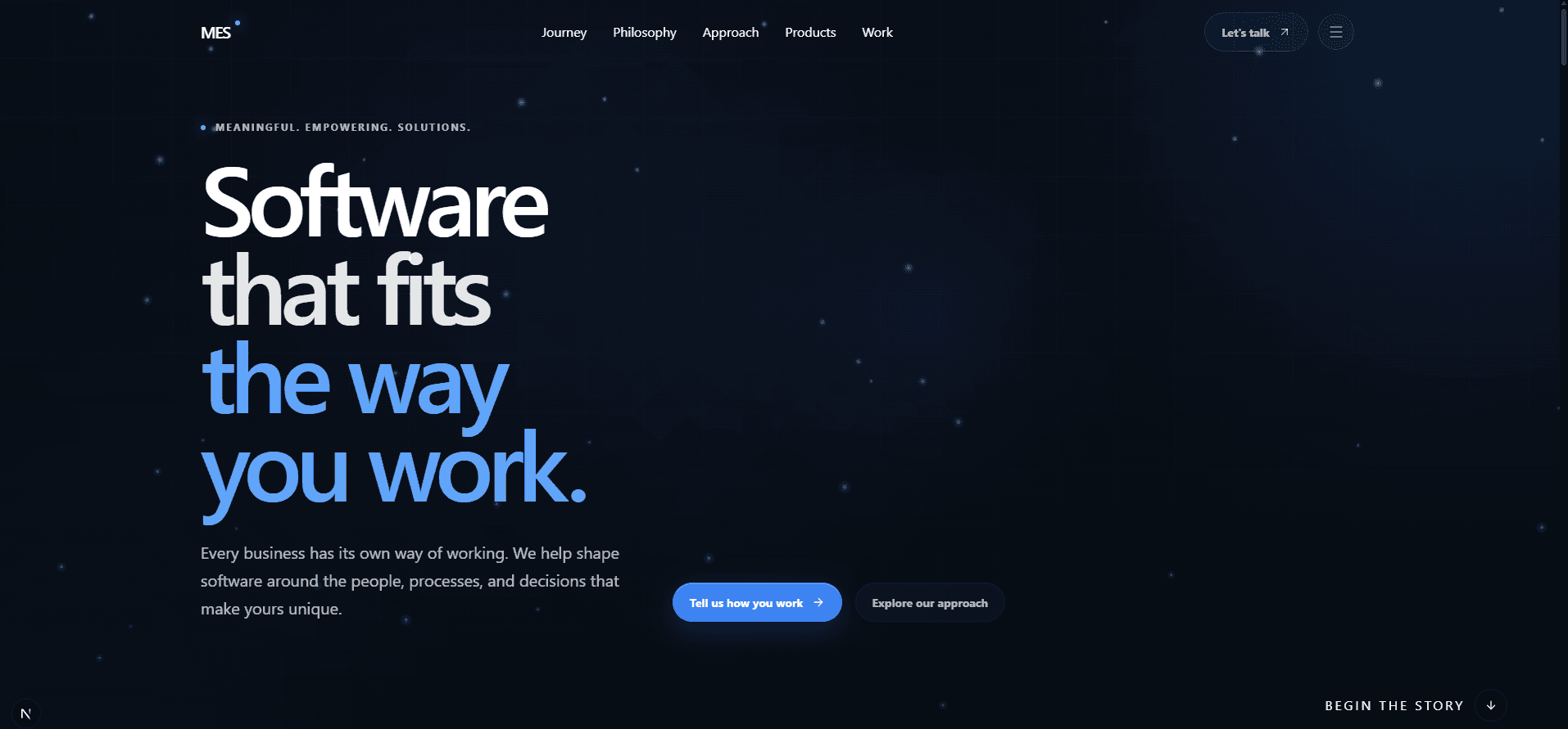 MES website homepage